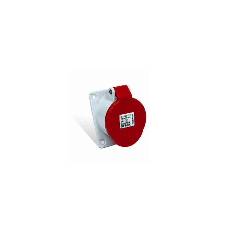 Tomada Embutir STECK 2P+T 9H 32A 380/440V Vermelho N3249